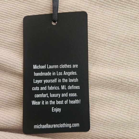 NWT REVOLVE Michael Lauren Tan Cream Long Sleeve Henley Dress Size Large - Picture 13 of 15